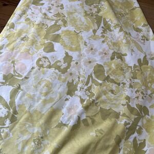 Vtg Springmaid Wondercale Yellow Green Peach Floral Double Fitted Sheet